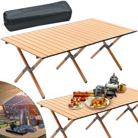 Portable Carbon Steel Folding Table with Storage Bag, Roll-up Picnic Backpacking Table, for 4-6 Person Outdoor, Picnic, Camping, BBQ, Party, Back